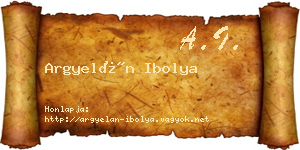 Argyelán Ibolya névjegykártya