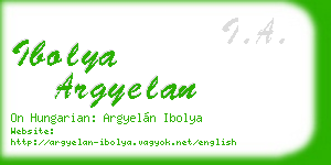 ibolya argyelan business card